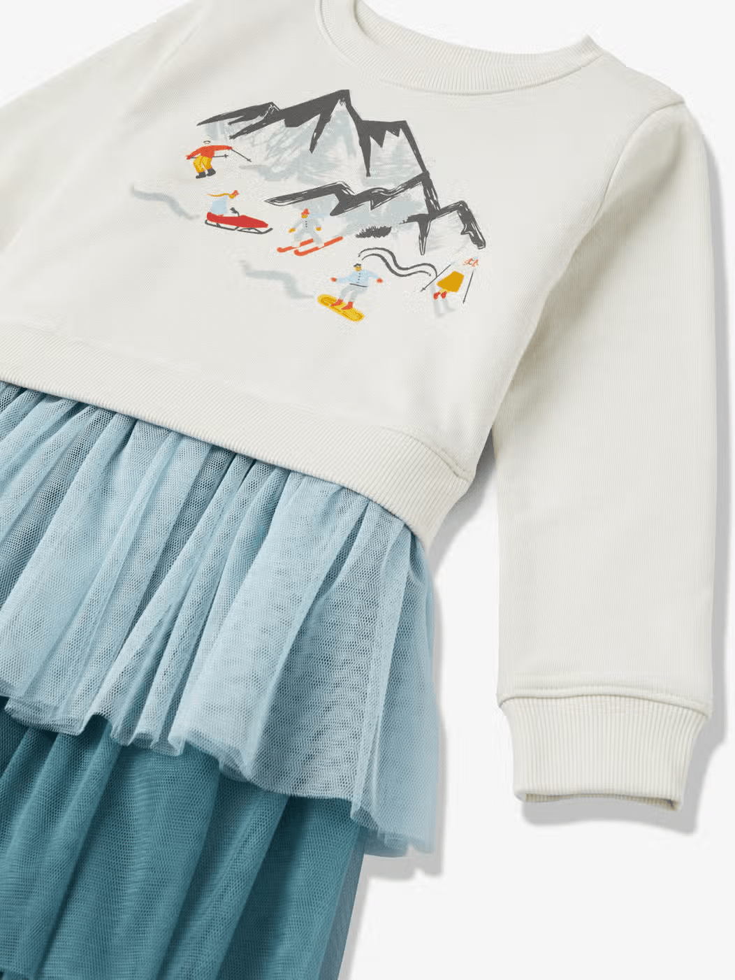 Tulle Sweatshirt Dress - Snow Sports - Bossy Beans