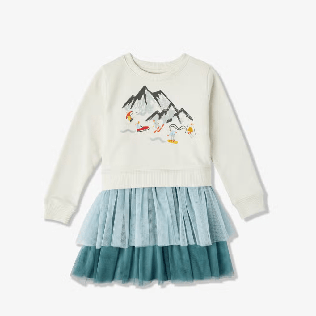 Tulle Sweatshirt Dress - Snow Sports - Bossy Beans
