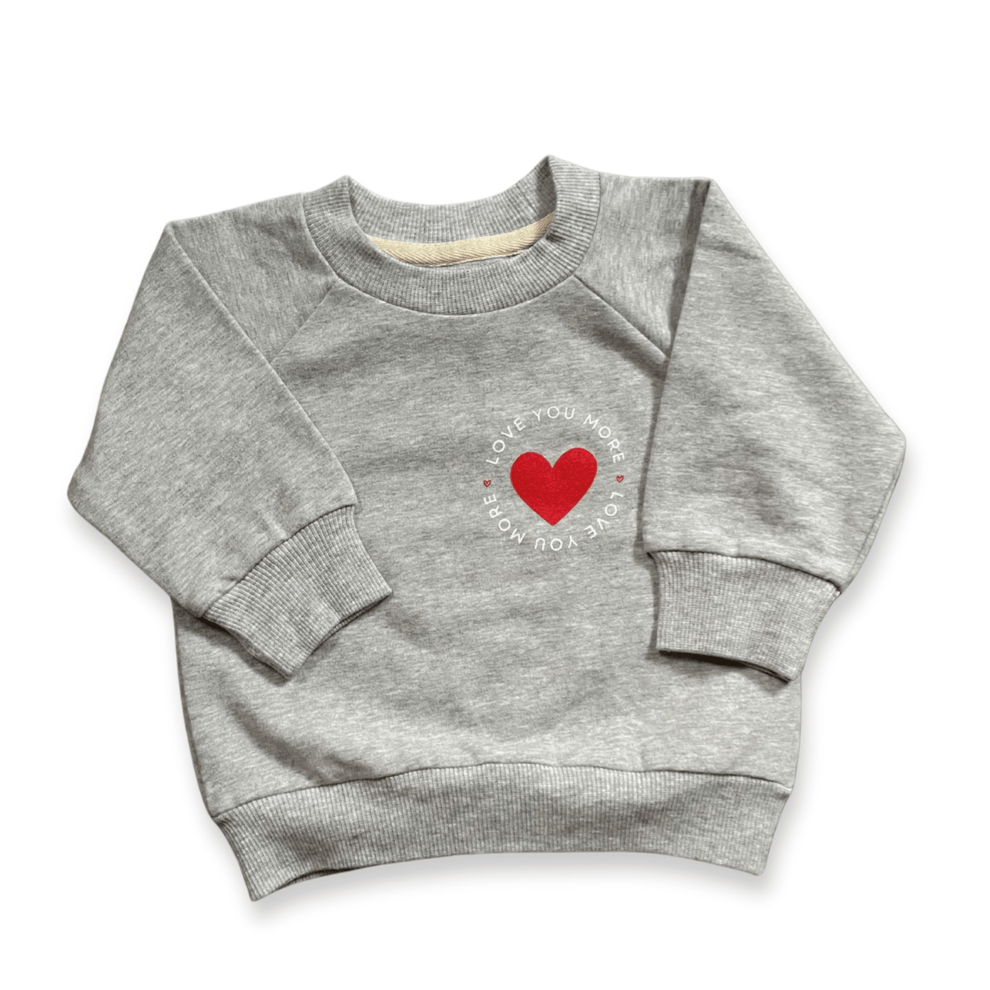 Two - Piece "Love You More" Organic Sweatsuit - Gray - Bossy Beans
