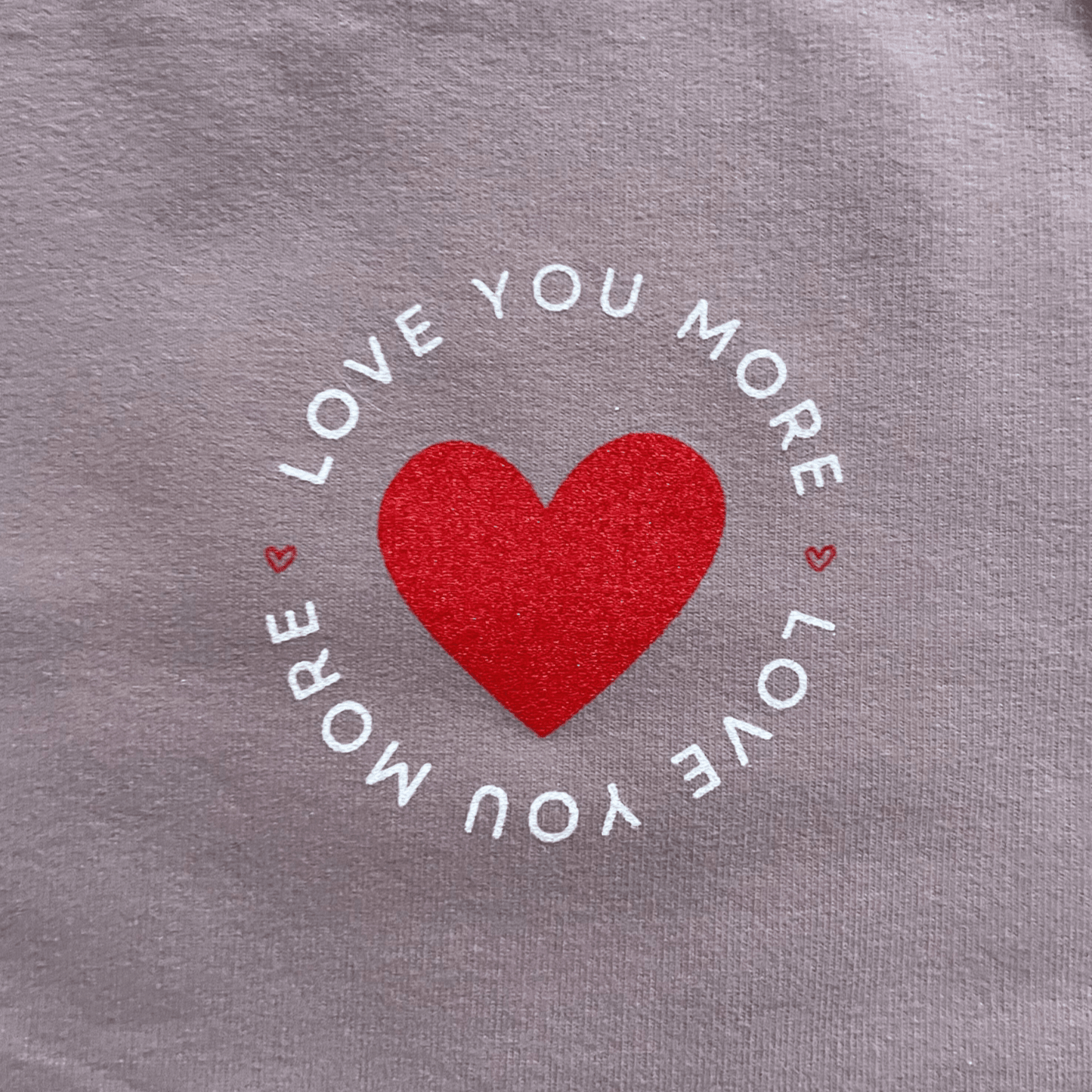 Two - piece "Love You More" Organic Sweatsuit - Lilac - Bossy Beans