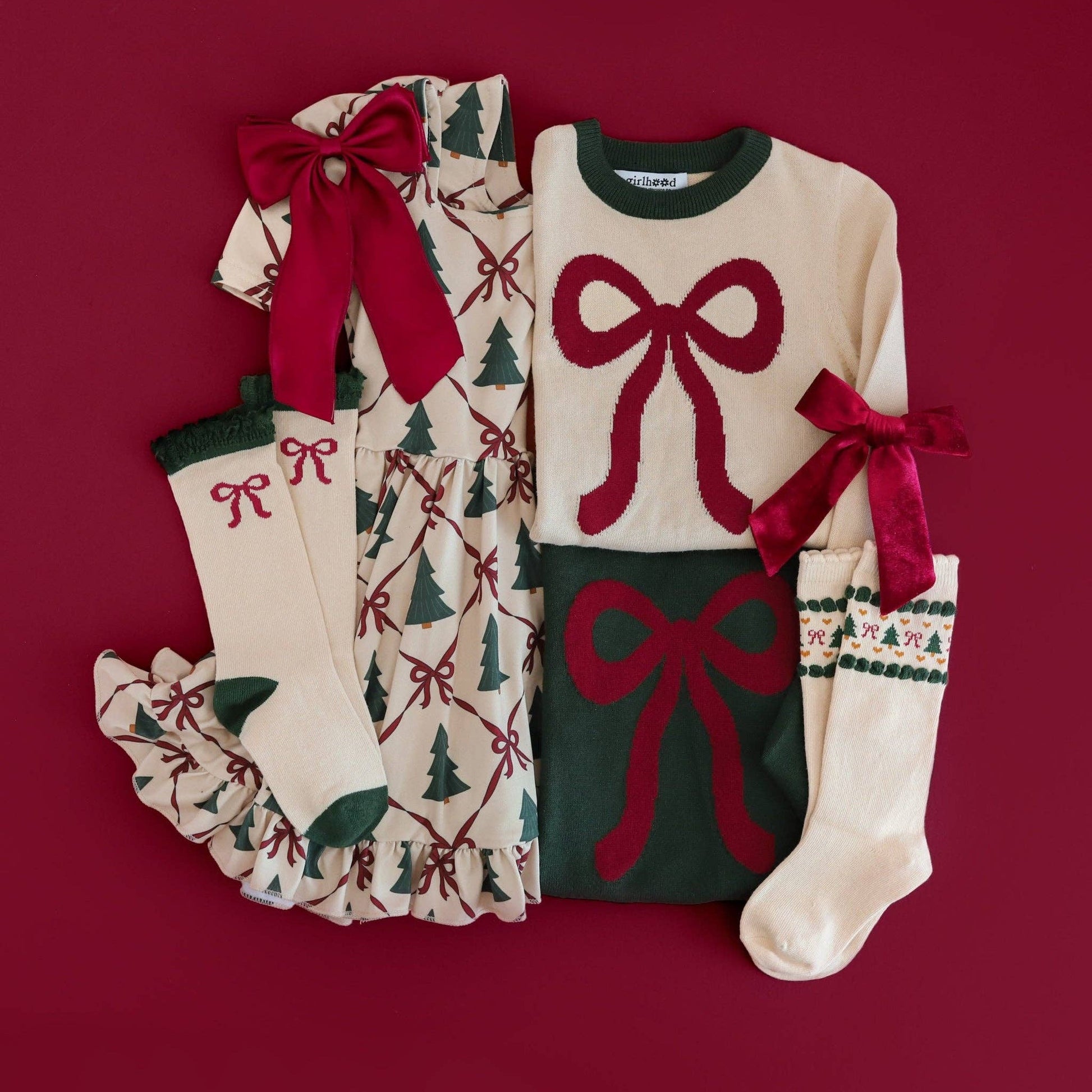 Vanilla Bow Lace Top Knee High Socks - Bossy Beans