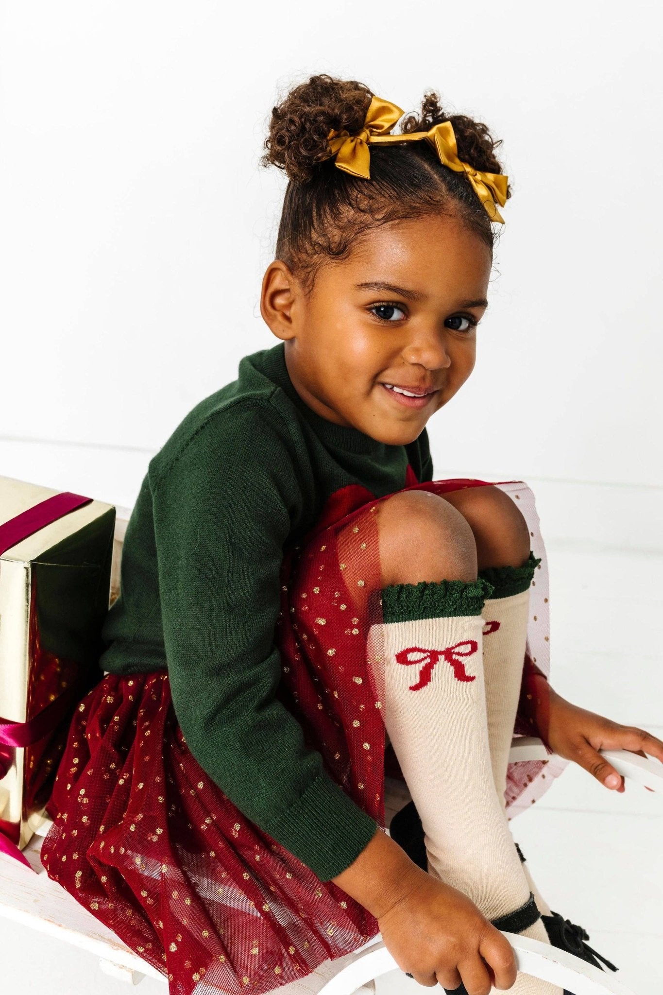 Vanilla Bow Lace Top Knee High Socks - Bossy Beans