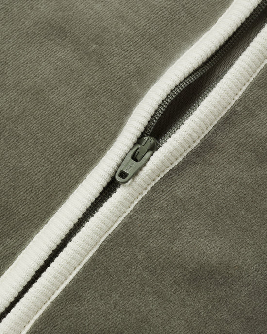 Velour Zip Jumpsuit: Spruce - Bossy Beans