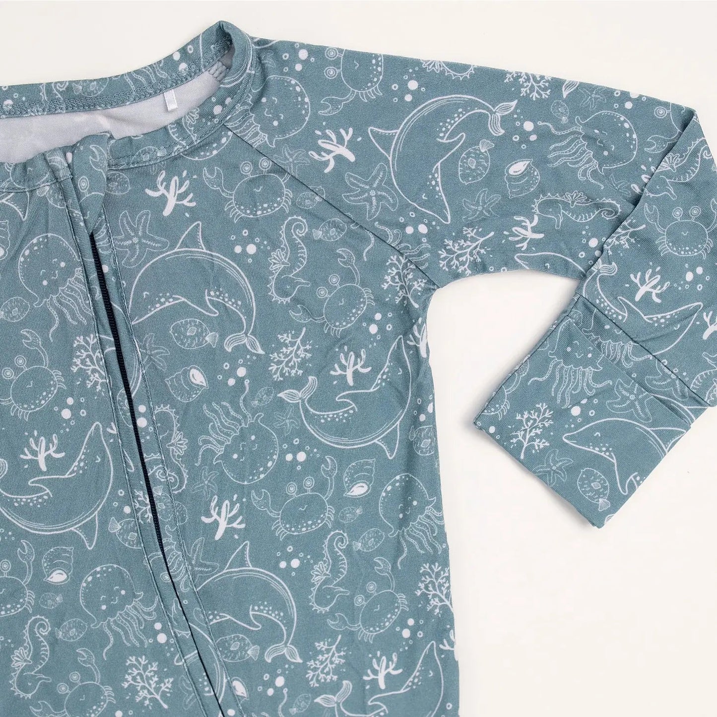 Zipper One Piece - Sea Life - Bamboo - Bossy Beans
