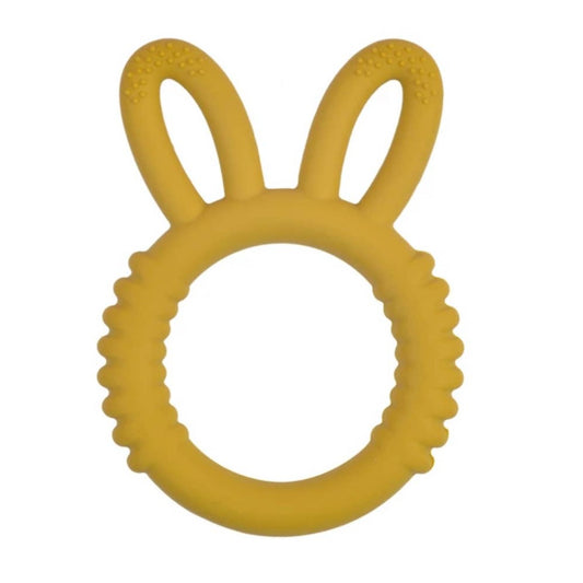mustard yellow silicone bunny teather
