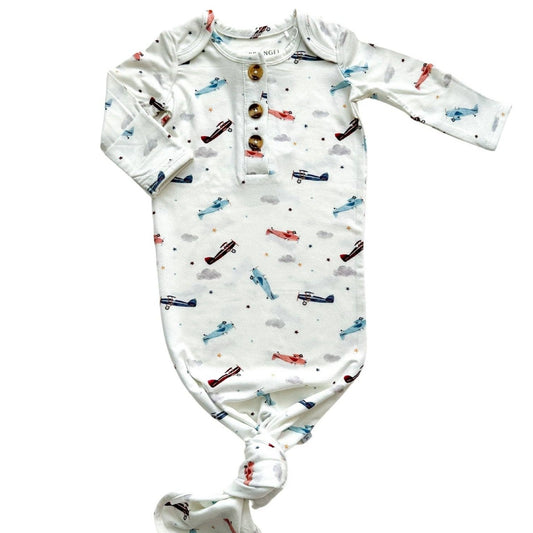 Vintage airplane bamboo baby gown