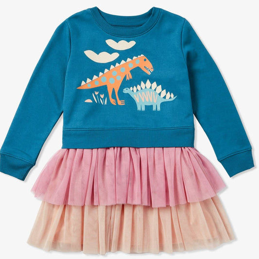 Piccolina sweatshirt + tulle dino dress