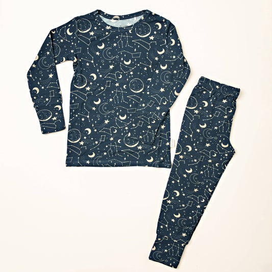 Midnight Blue Constellation Sleeper Set - Bamboo