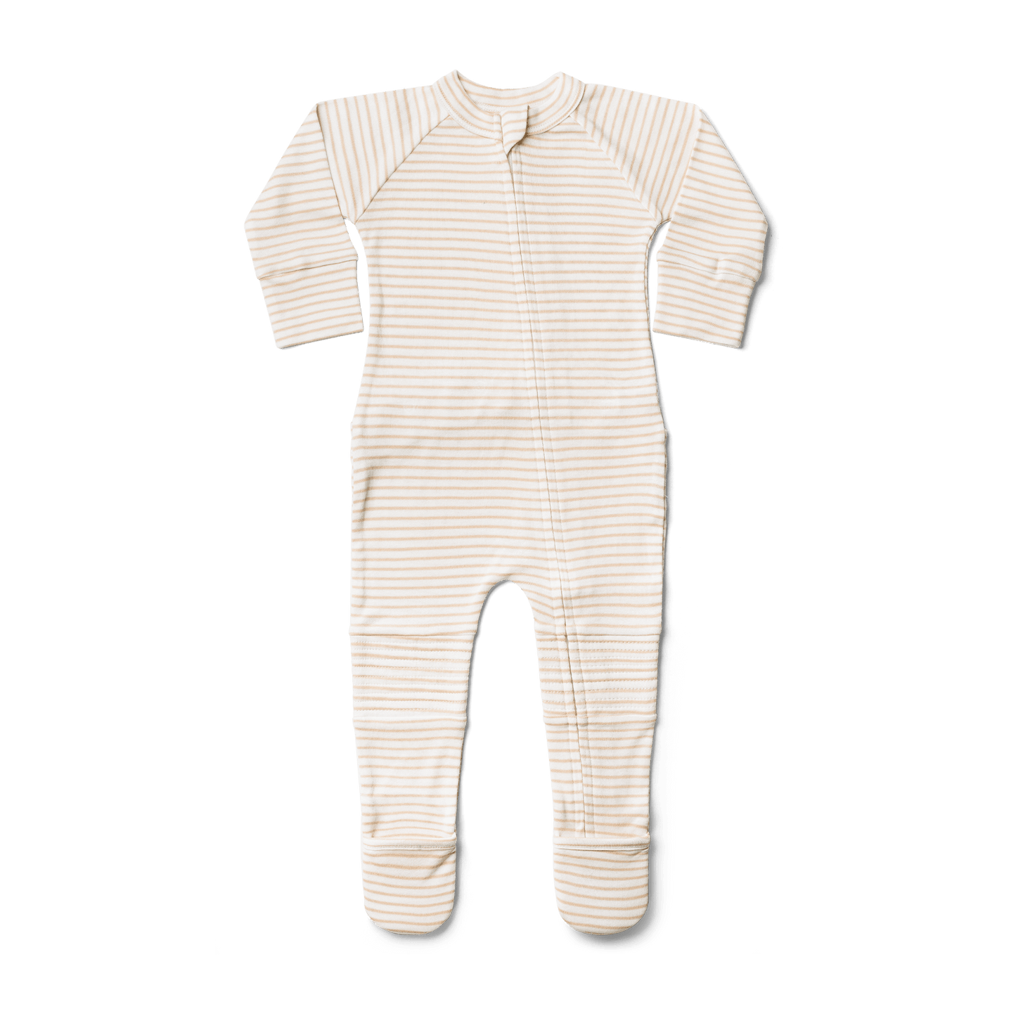Bamboo + Organic Cotton Zipper Jumpsuit - Dune Stripe - Bossy Beans