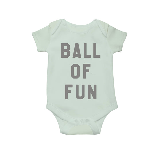 ball of fun onesie by polished prints