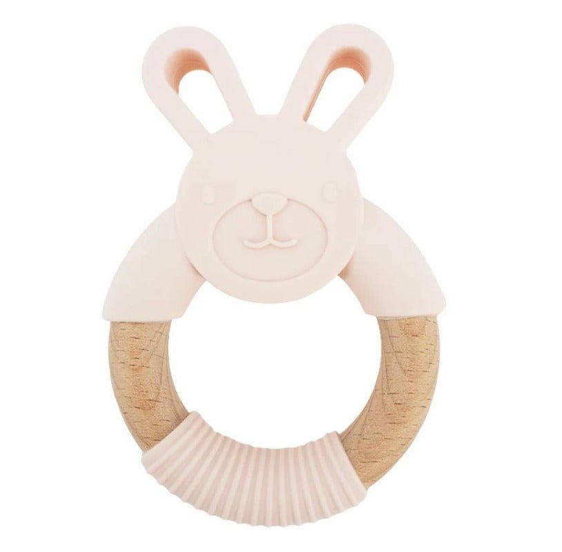Bunny Teether - Silicone and Beachwood - Bossy Beans