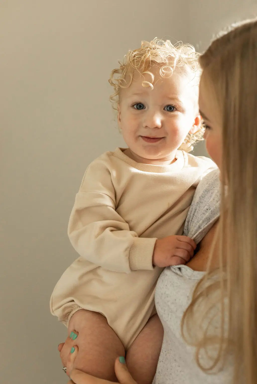 Organic Bubble Romper Sweatshirt - Clay