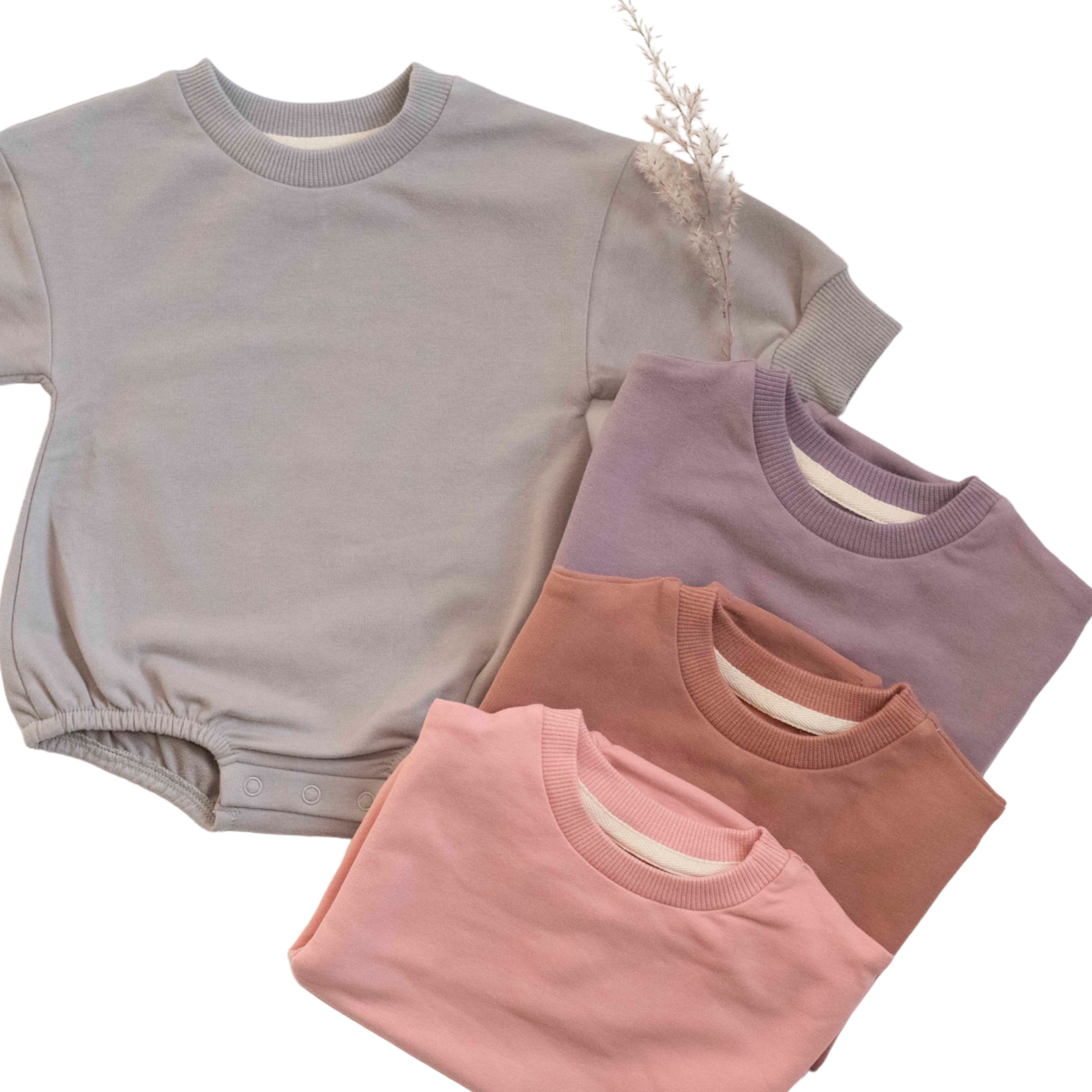 organic bubble romper sweatshirt