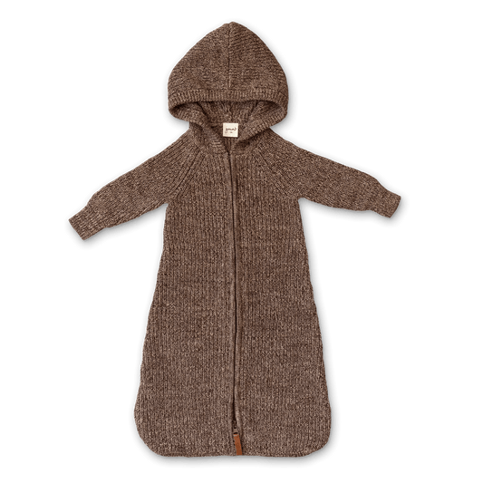 Cotton Knit Baby Wearable Blanket - Bark - Bossy Beans