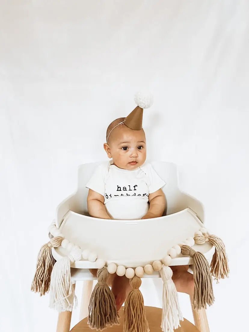 Half Birthday Organic Bodysuit | Short Sleeve - Bossy Beans
