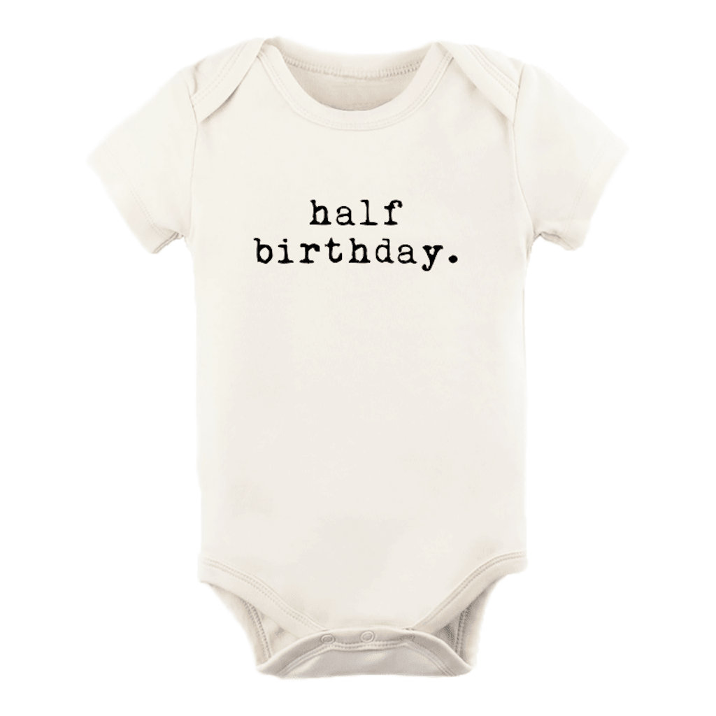 Half Birthday Organic Bodysuit | Short Sleeve - Bossy Beans