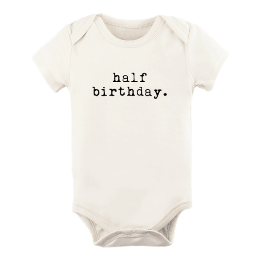 Half Birthday Organic Bodysuit | Short Sleeve - Bossy Beans