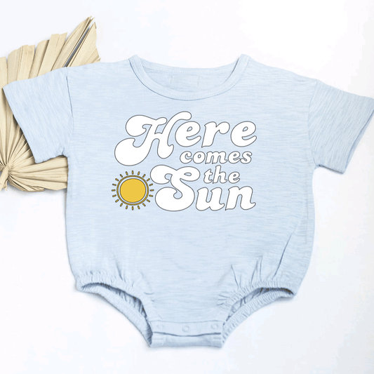 Here Comes the Sun T-shirt Romper (organic cotton) - Bossy Beans