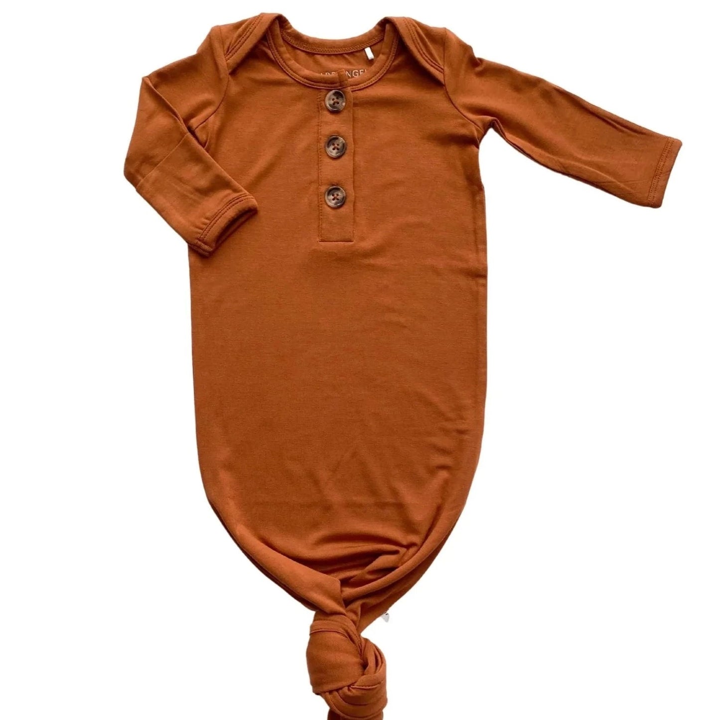 Knotted Baby Gown - Cinnamon - Bossy Beans