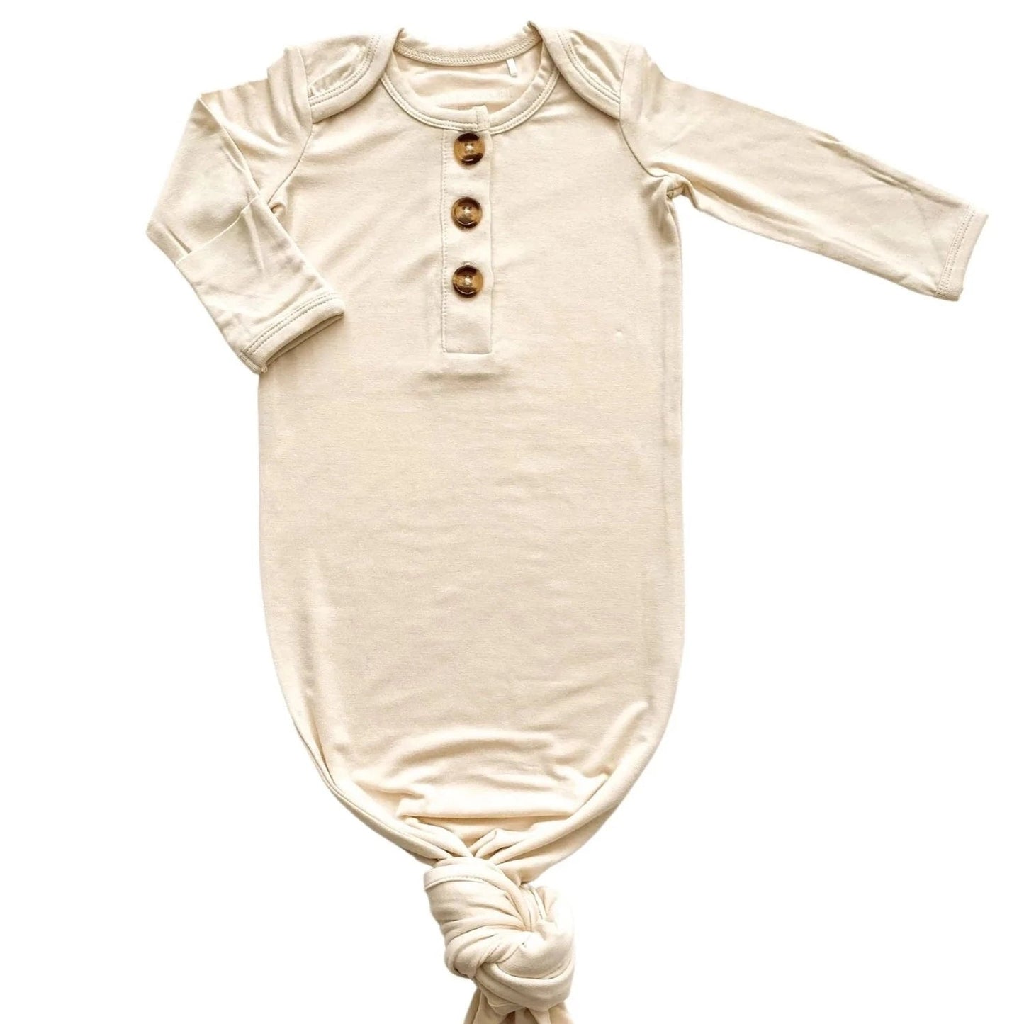 Knotted Baby Gown - Cream - Bossy Beans