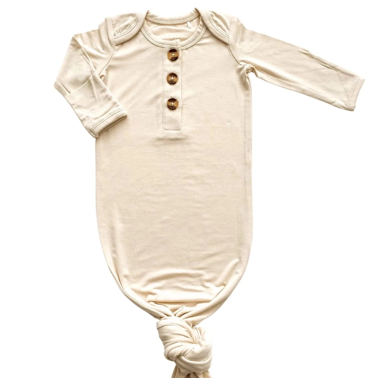 Knotted Baby Gown - Cream - Bossy Beans