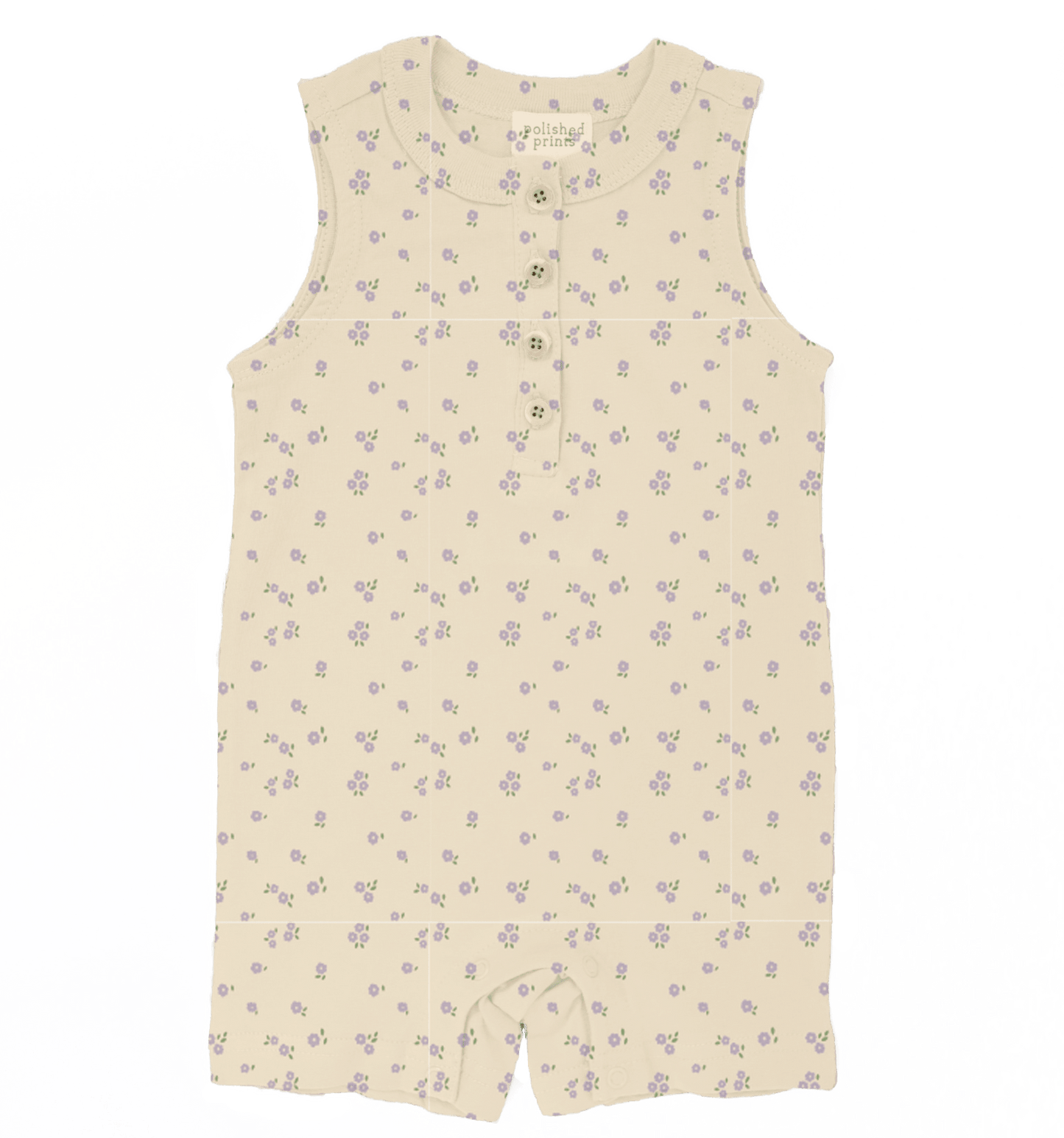 Mini Floral Summer Henley Romper - Bossy Beans