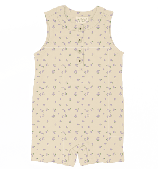 Mini Floral Summer Henley Romper - Bossy Beans