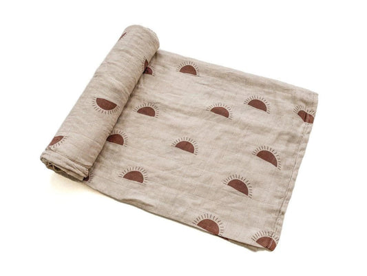 Natural Sunset Muslin Swaddle - Bossy Beans