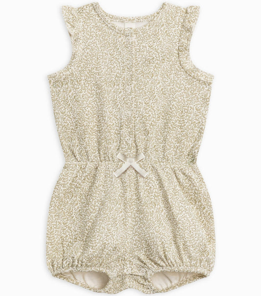 Organic Baby Amelia Romper - Fern / Ivory + Herb - Bossy Beans