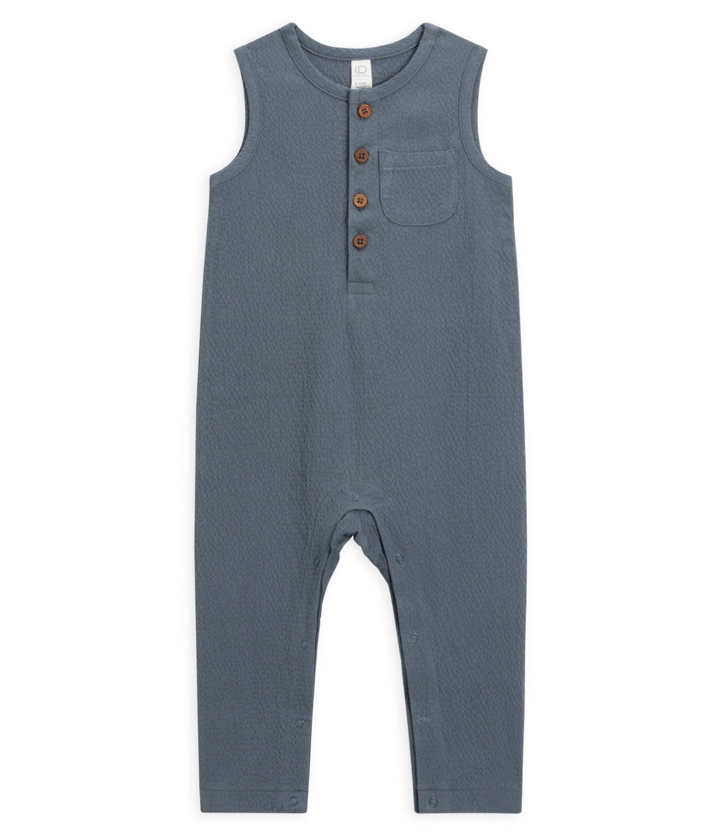 Organic Baby Murray Seersucker Romper - Harbor - Bossy Beans