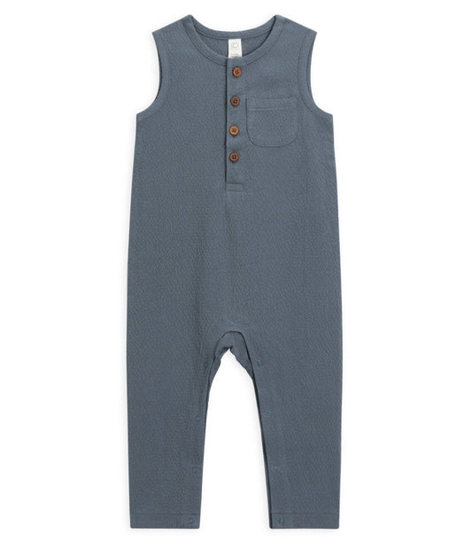 Organic Baby Murray Seersucker Romper - Harbor - Bossy Beans