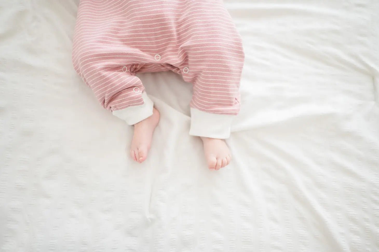 Organic Cotton Terry Romper - Rose Pink Stripe - Bossy Beans