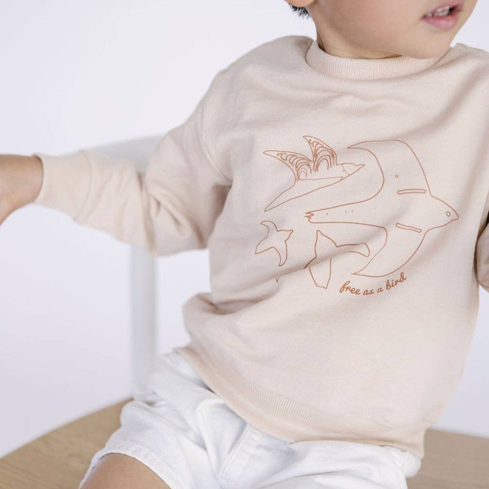 Organic Sweatshirt - Free As A Bird - Bossy Beans