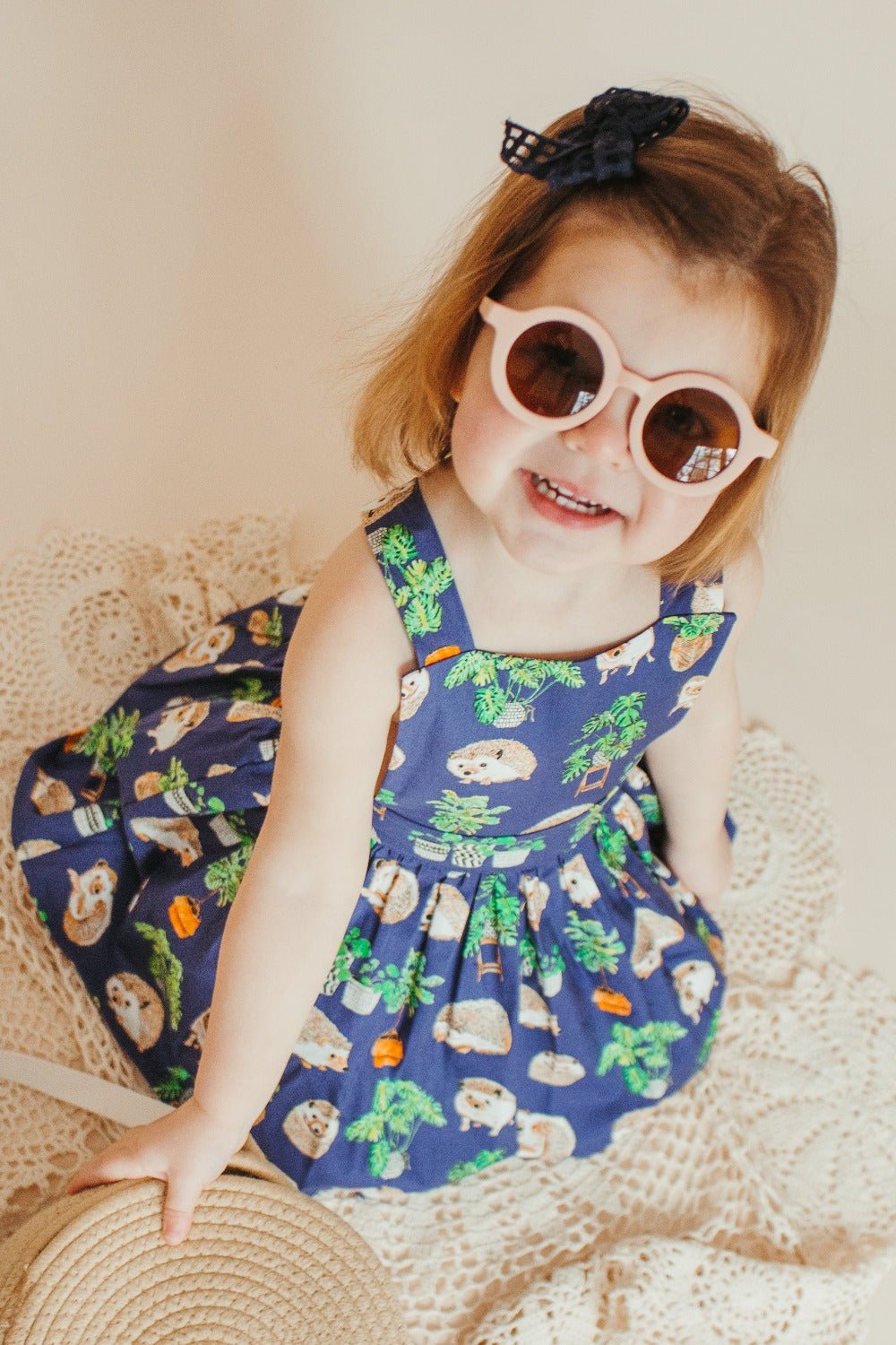 Pinafore Dress in Hedgehogs: Baby - 6 years - Bossy Beans