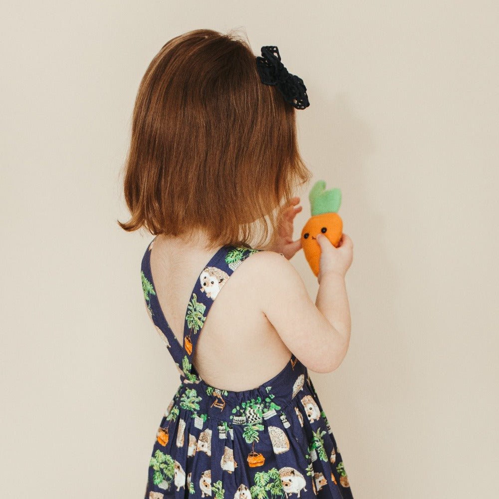 Pinafore Dress in Hedgehogs: Baby - 6 years - Bossy Beans