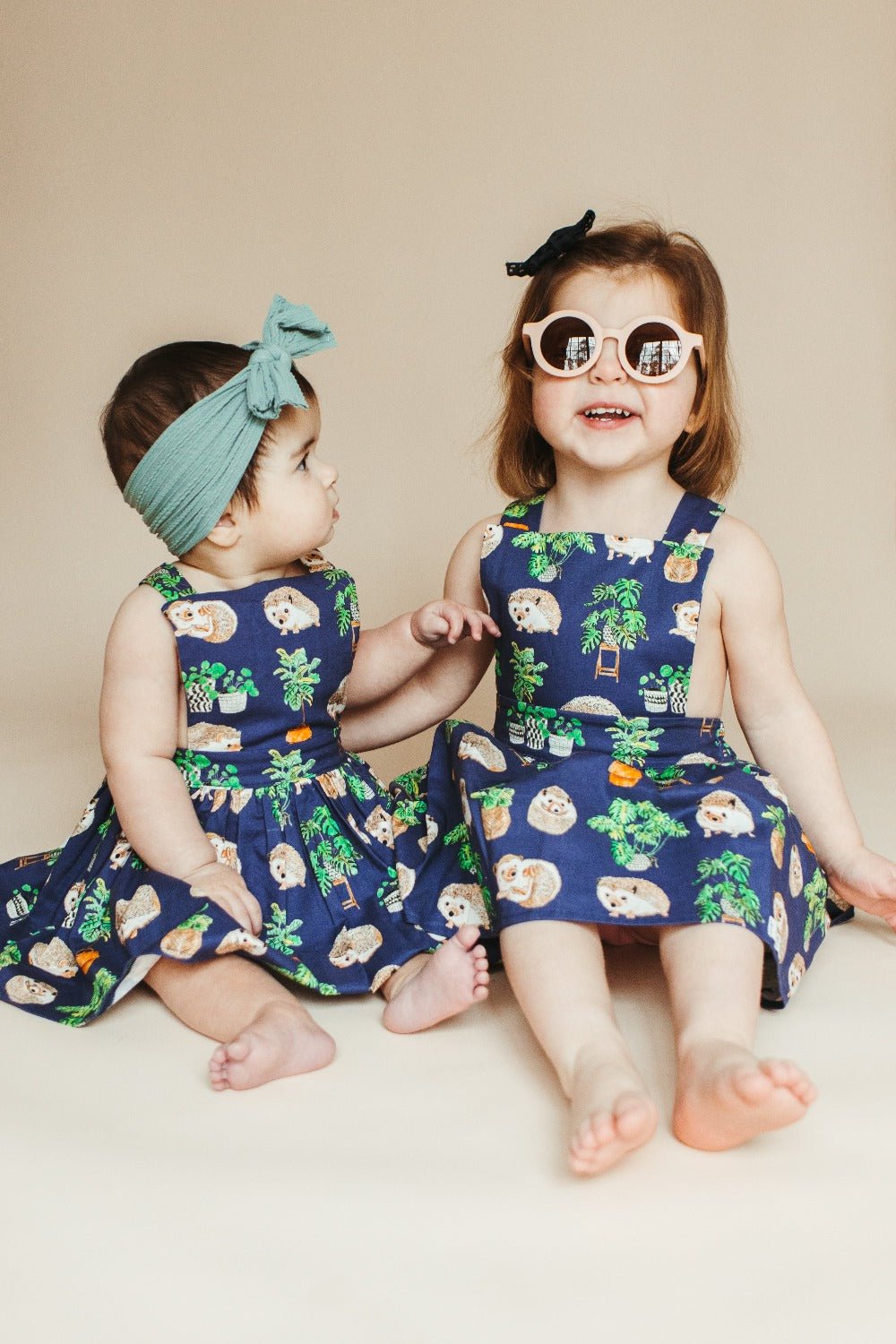 Pinafore Dress in Hedgehogs: Baby - 6 years - Bossy Beans