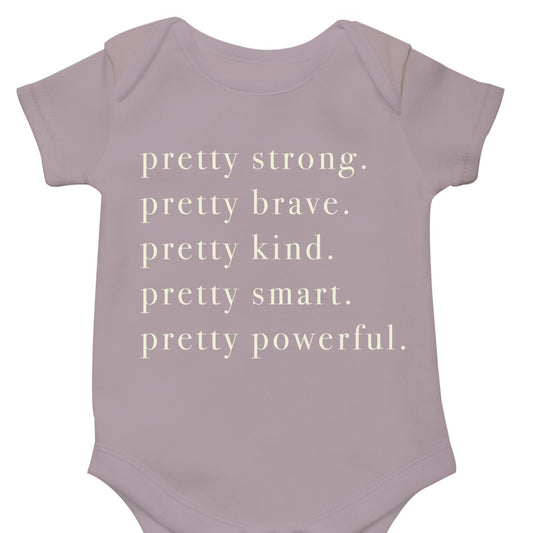 Pretty Brave Onesie - Wood Rose - Bossy Beans