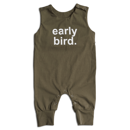 Romper: Early Bird - Olive - Bossy Beans