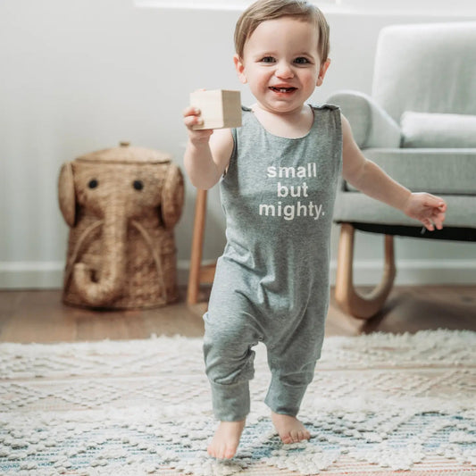 Romper: Small But Mighty - Gray - Bossy Beans