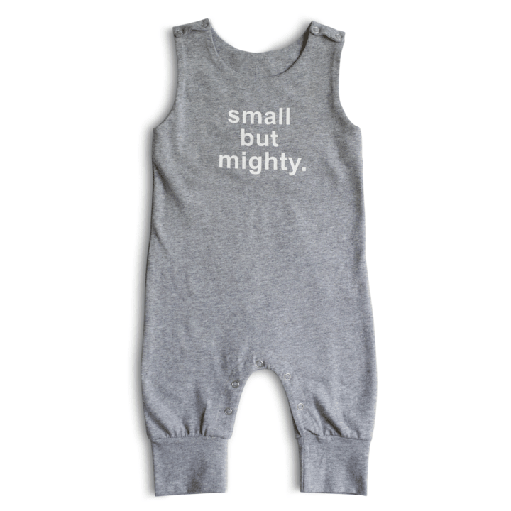 Romper: Small But Mighty - Gray - Bossy Beans