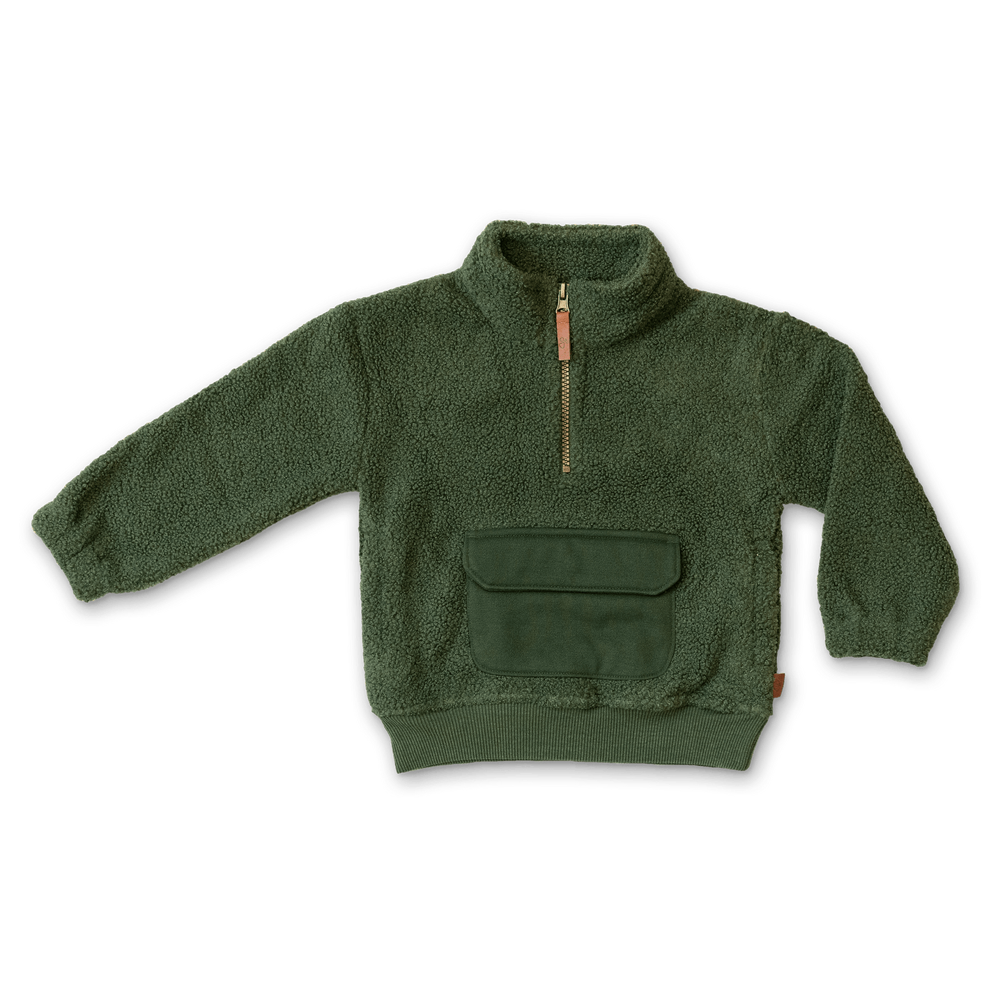 Sherpa Zip Pullover - Spruce - Bossy Beans