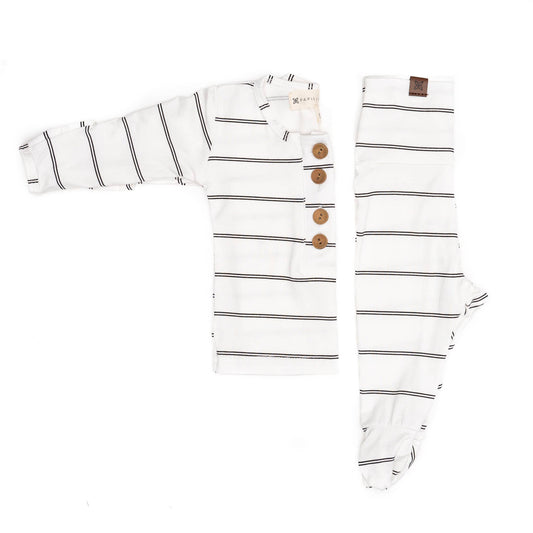 Top + Bottom Set - Onyx Stripe - Bossy Beans